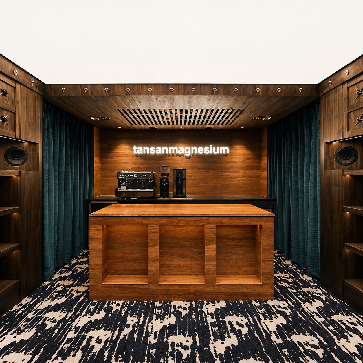 Café da flagship Tansan Magnesium em Seul integrado à experiência da loja